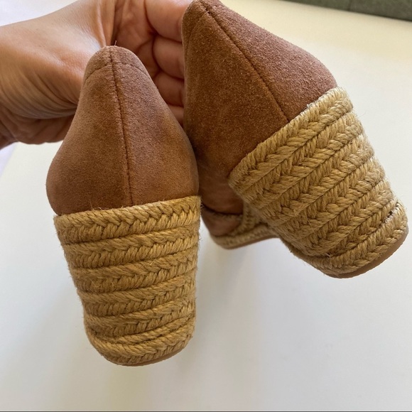 Jack Rogers || Suede Palmer Wedges Mauve Pink Rose Gold 7 NWOB - Picture 6 of 7